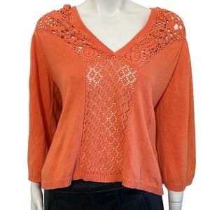 Moth Anthropologie Eye Candy Crochet Crop Sweater